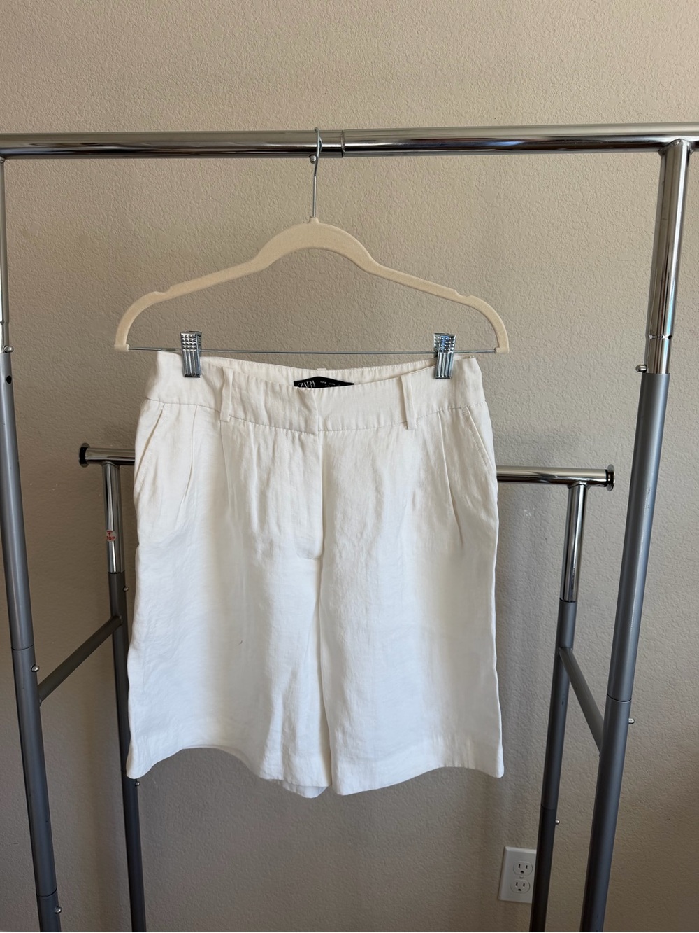 White Linen Shorts